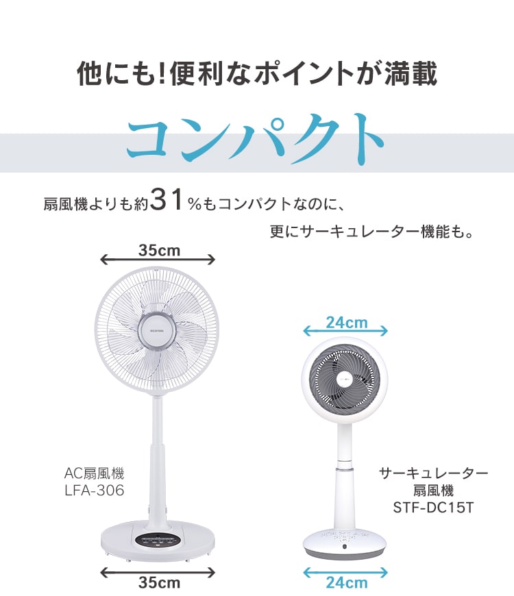 サーキュレーター扇風機 24畳 全2色 STF-DC15T/KSF-DC151T H274420F 