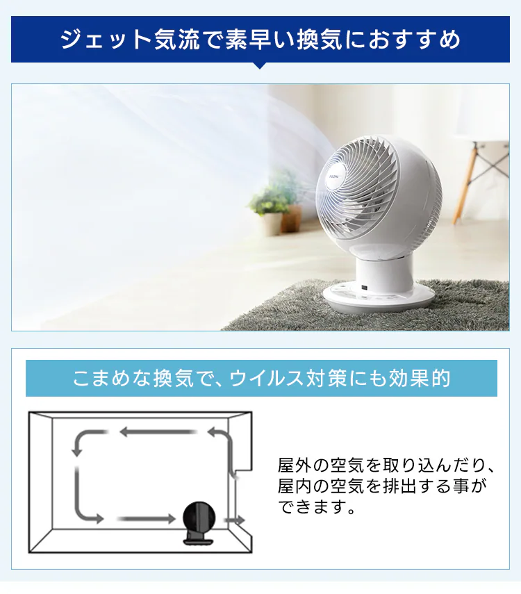 サーキュレーターアイ 30畳 DC JET 18cm 全2色14
