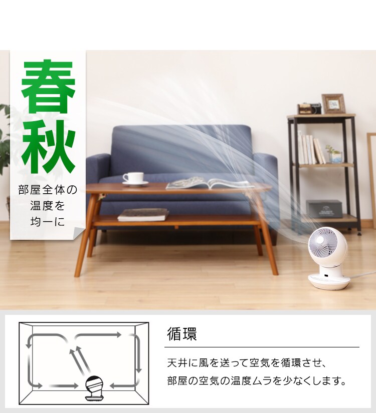 春秋:部屋全体の温度を均一に