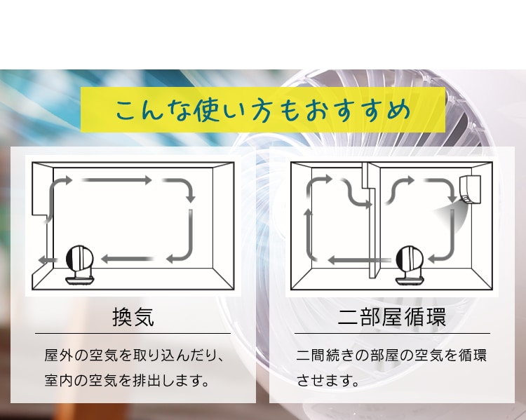 換気、二部屋循環にもおすすめ