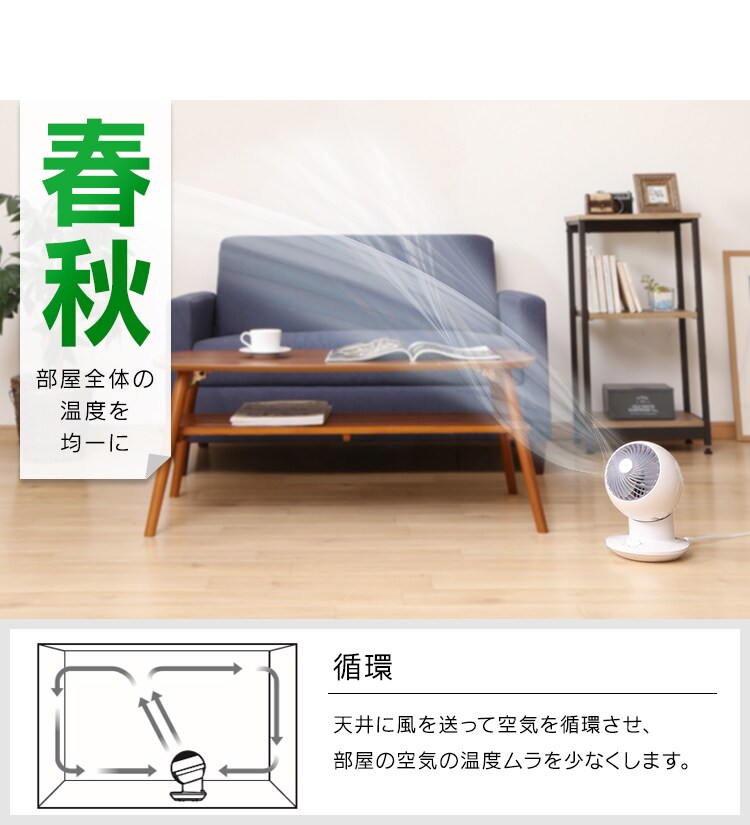 春秋：部屋全体の温度を均一に