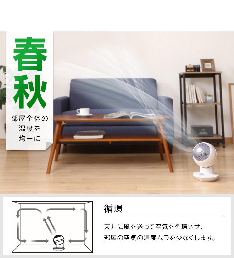 春秋:部屋全体の温度を均一に