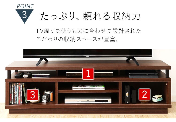 オープンテレビ台 150cm (ミドル) W1500 OTS-150M-B ブラック K274975 │アイリスプラザ│アイリスオーヤマ公式通販サイト