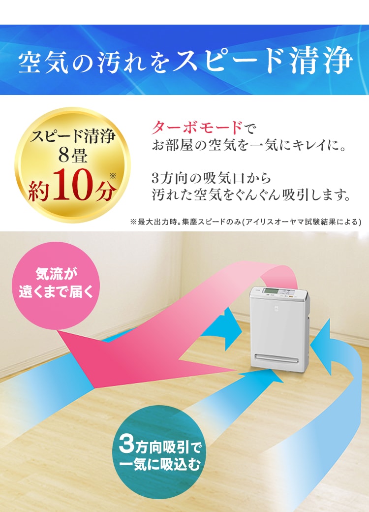 空気清浄機 25畳 モニター付 MSAP-DC100 H281041F│アイリスプラザ