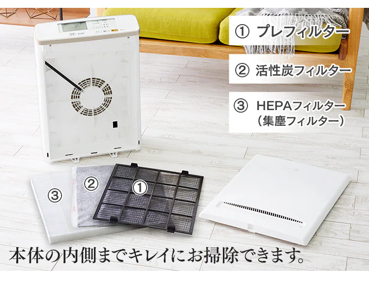 空気清浄機 25畳 ほこりセンサー 自動運転モード マイナスイオン お手入れ簡単 RMDK-50 ブラウン25