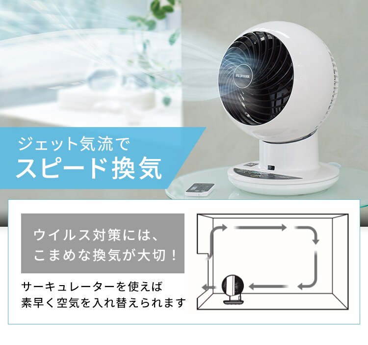 【訳あり】サーキュレーターアイ 18畳 上下左右首振り AI操作 PCF-SCAI15T ホワイト18