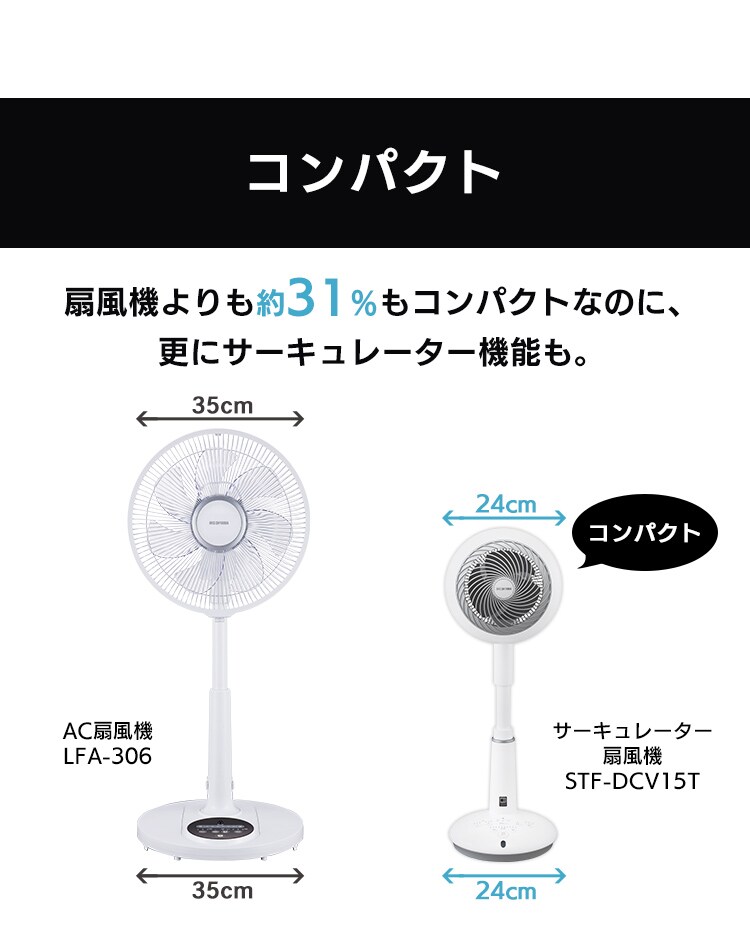 サーキュレーター扇風機 DC 24畳 上下左右首振り 音声操作 STF-DCV15T 42