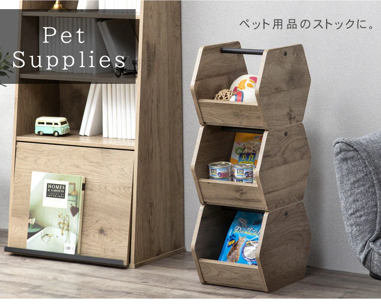 【3個セット】アイアンウッドボックス ブラック/アッシュブラウン IWB3-22217