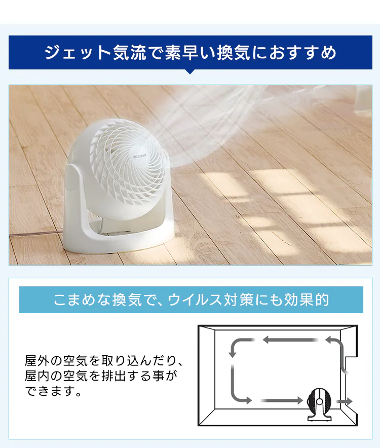 サーキュレーター マカロン型 8畳 固定 PCF-MKM15N 全2色15