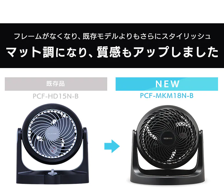 サーキュレーター 14畳 マカロン型 PCF-MKM18N-B ブラック【前払い不可】【代引き不可】【同梱不可】8