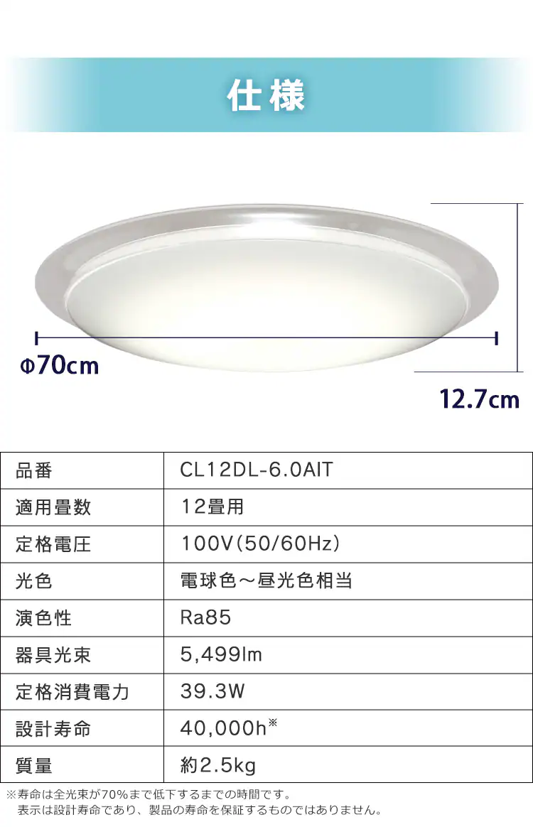 LED シーリングライト 12畳 調光 調色 AIスピーカー 工具・工事不要 リモコン付き 5年保証 CL12DL-6.0AIT+Google Nest Mini【代引き不可】24