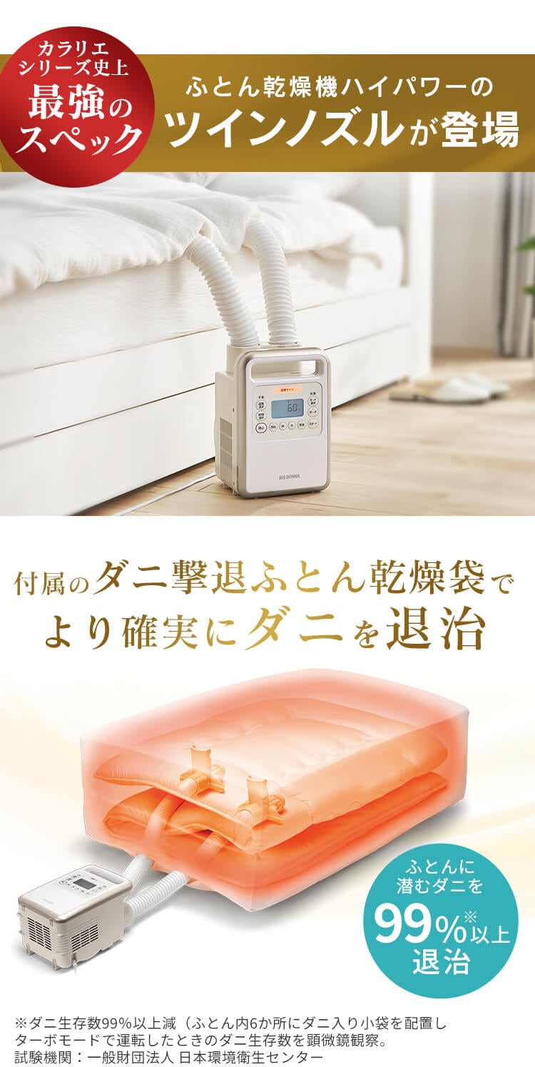 ふとん乾燥機 ハイパワー ツインノズル アロマケース付 KFK-401 1