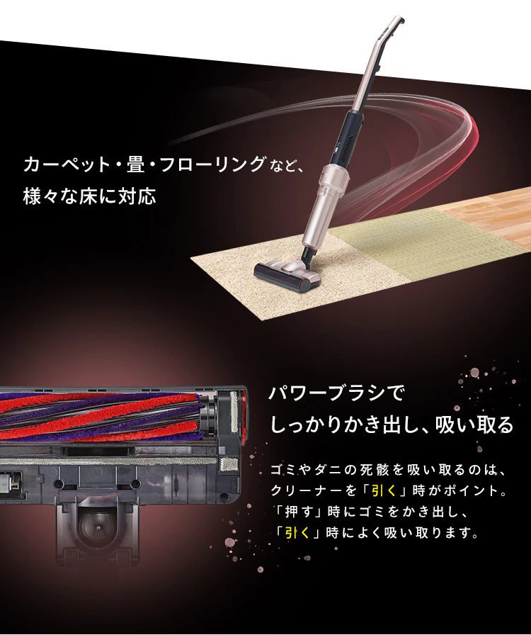 【アタッチメント5点セット】掃除機 コードレス 紙パック 自走式 モップ付 SBD-E4P 極細軽量 充電スタンド付 4