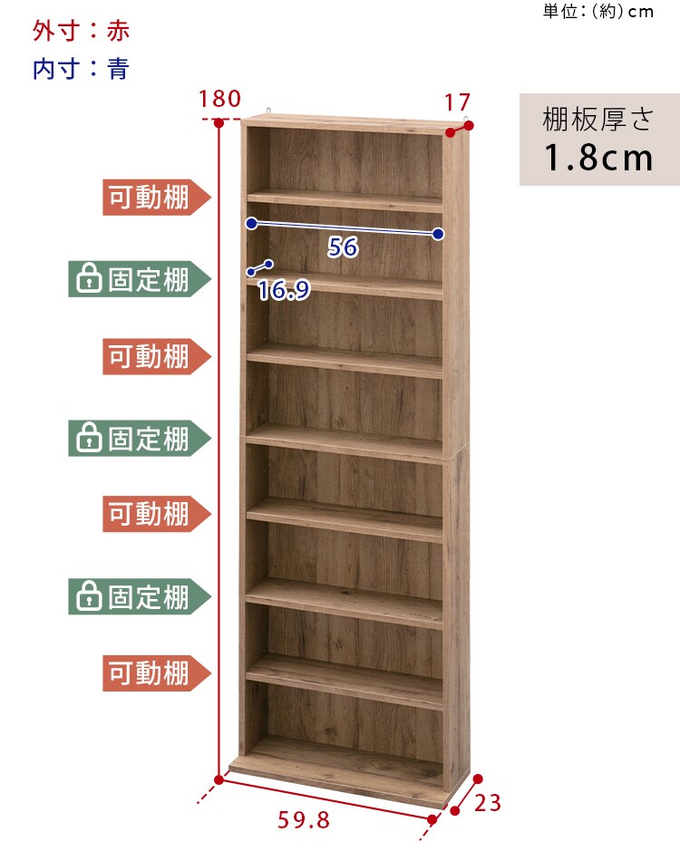 コミックラック ハイタイプ CORK-1860 全5色22