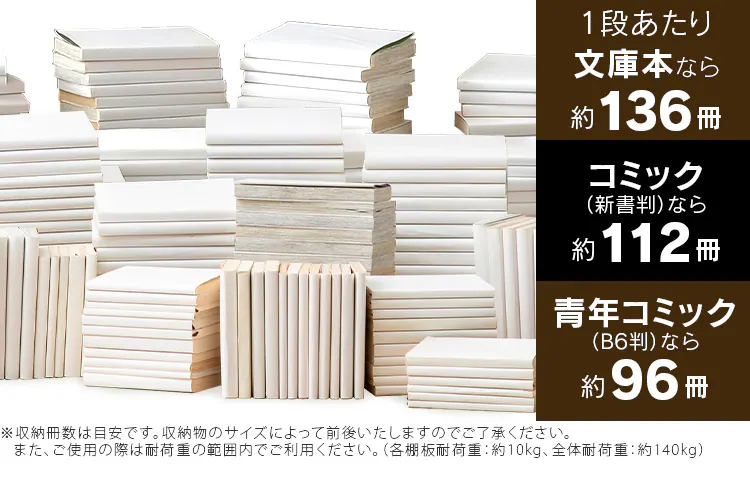 本棚 コミックラック 大容量タイプ CORK-1890 ホワイト3