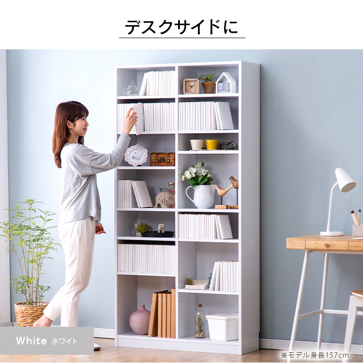 本棚 コミックラック 大容量タイプ CORK-1890 ホワイト13