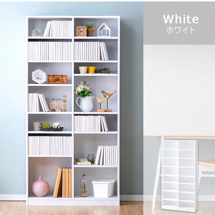 本棚 コミックラック 大容量タイプ CORK-1890 ホワイト23