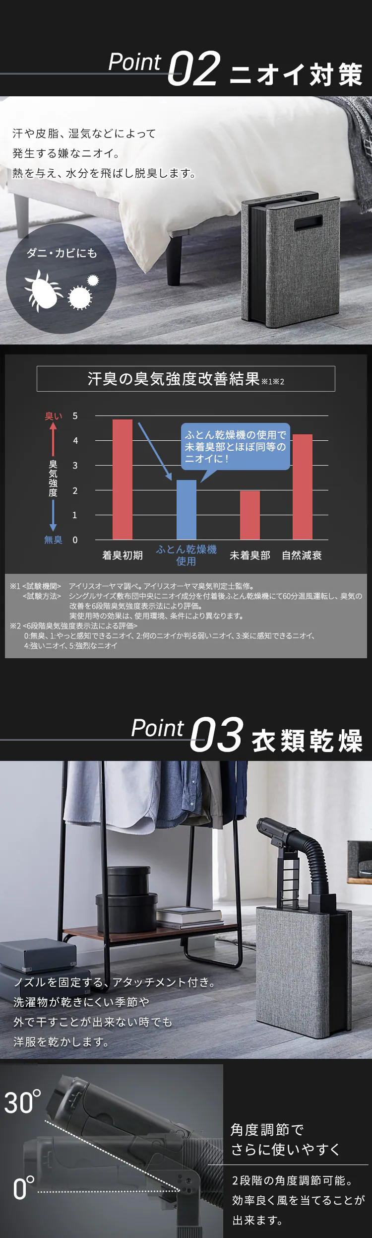 ふとん乾燥機 シングルノズル FK-D2-B 衣類乾燥対応 3
