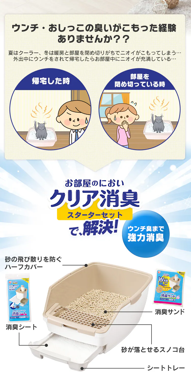 お部屋のにおいクリア消臭 猫用システム猫トイレ ハーフ ONCH-5302