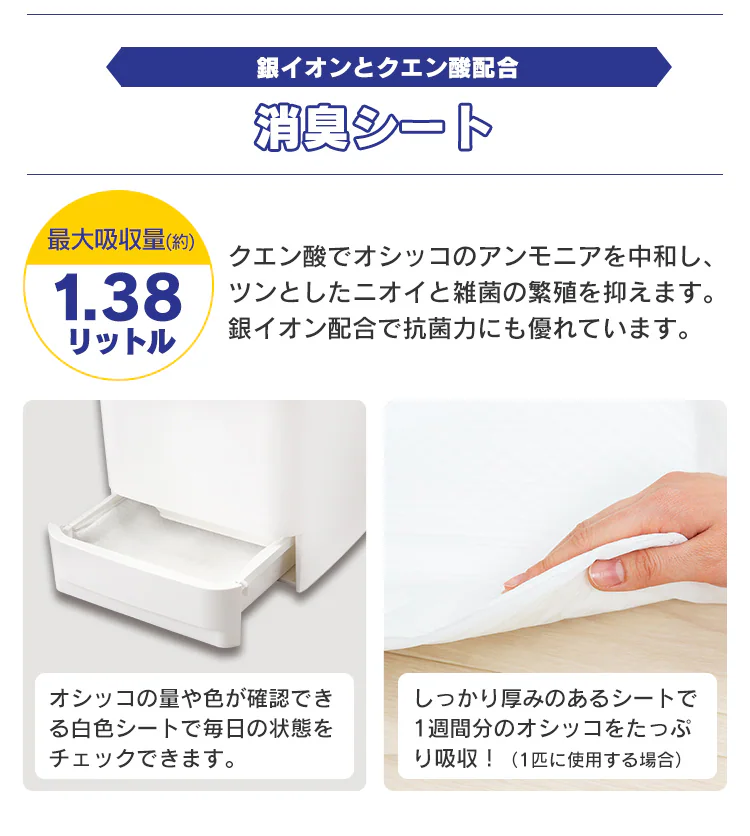 【10枚】 消臭シート お部屋のにおいクリア消臭 猫用システムトイレ ONCS-102