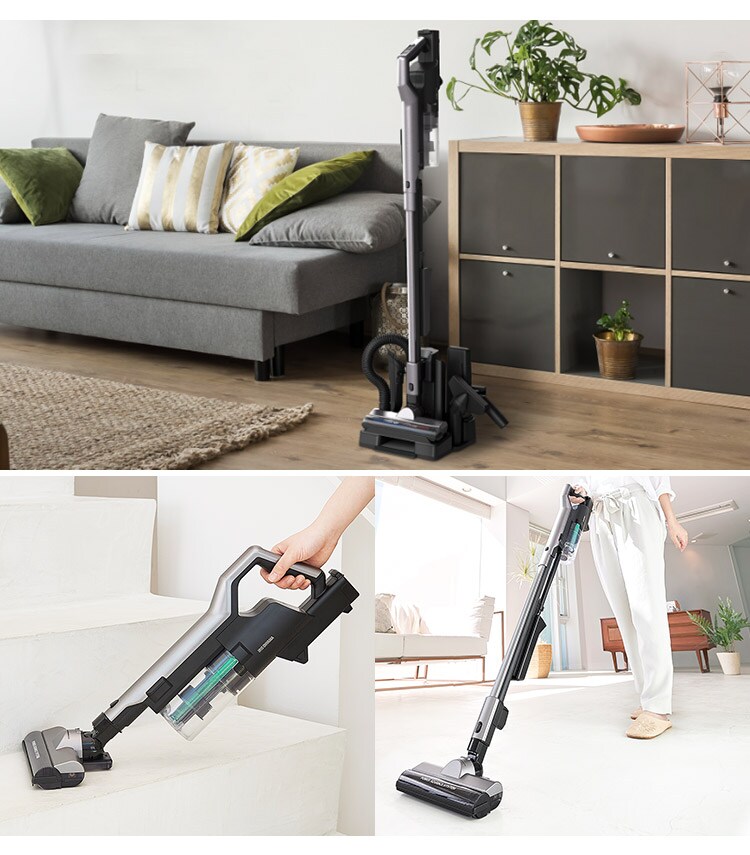 【訳あり】掃除機 コードレス サイクロン 自走式 軽量 モップ付 置くだけで充電  ブラック7