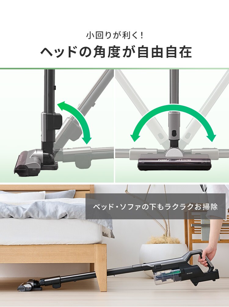 【訳あり】掃除機 コードレス サイクロン 自走式 軽量 モップ付 置くだけで充電  ブラック21