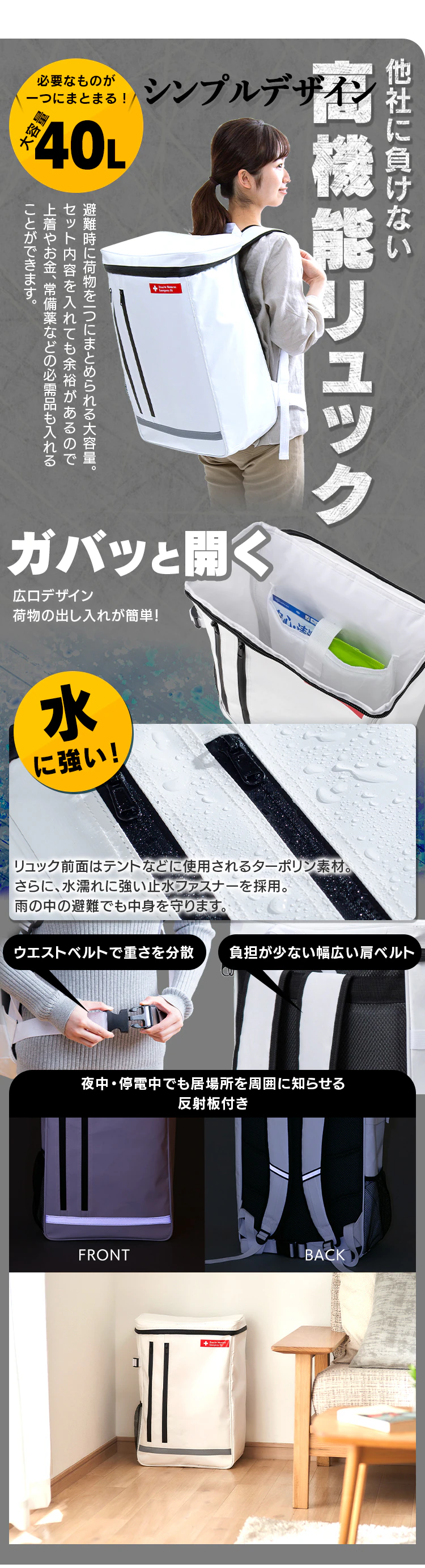 防災リュック 2人用 42点 防災セット 防災グッズ BS2423
