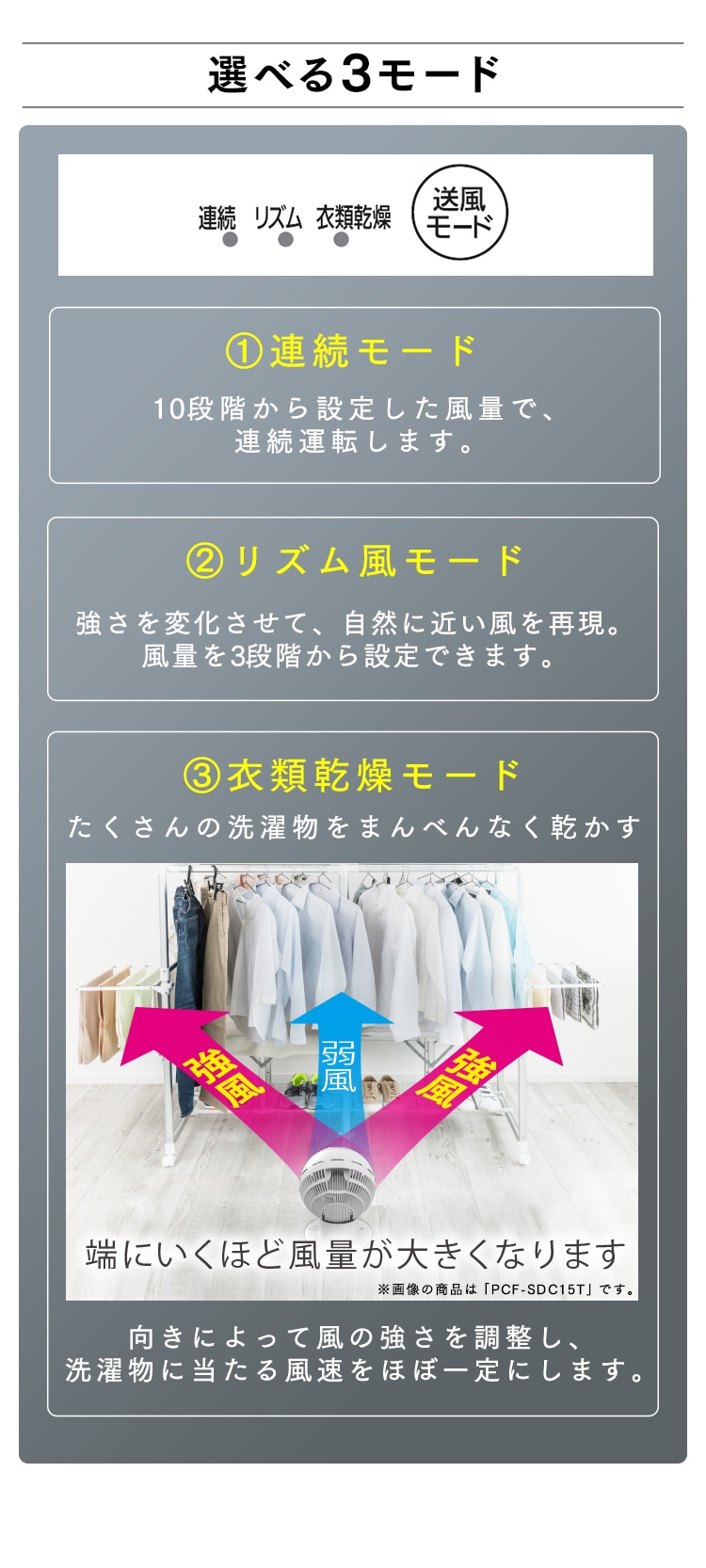 サーキュレーターアイ DC JET 24畳 WOOZOOモデル PCF-SDCC15T 全3色10