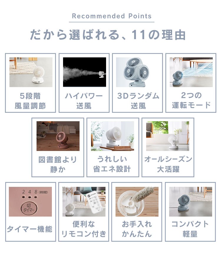 【訳あり】サーキュレーター 16畳 DCモーター PCF-BD15T 全3色2