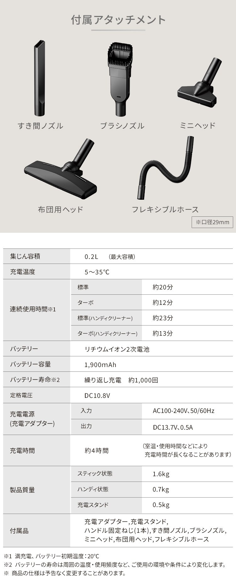 充電式スティッククリーナー SCD160PT＋マルチツールセットMTS29 置くだけで充電14