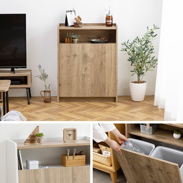 【訳あり】ウッドペールストッカー WPS-630 アッシュブラウン【前払い不可】【代引き不可】【同梱不可】1