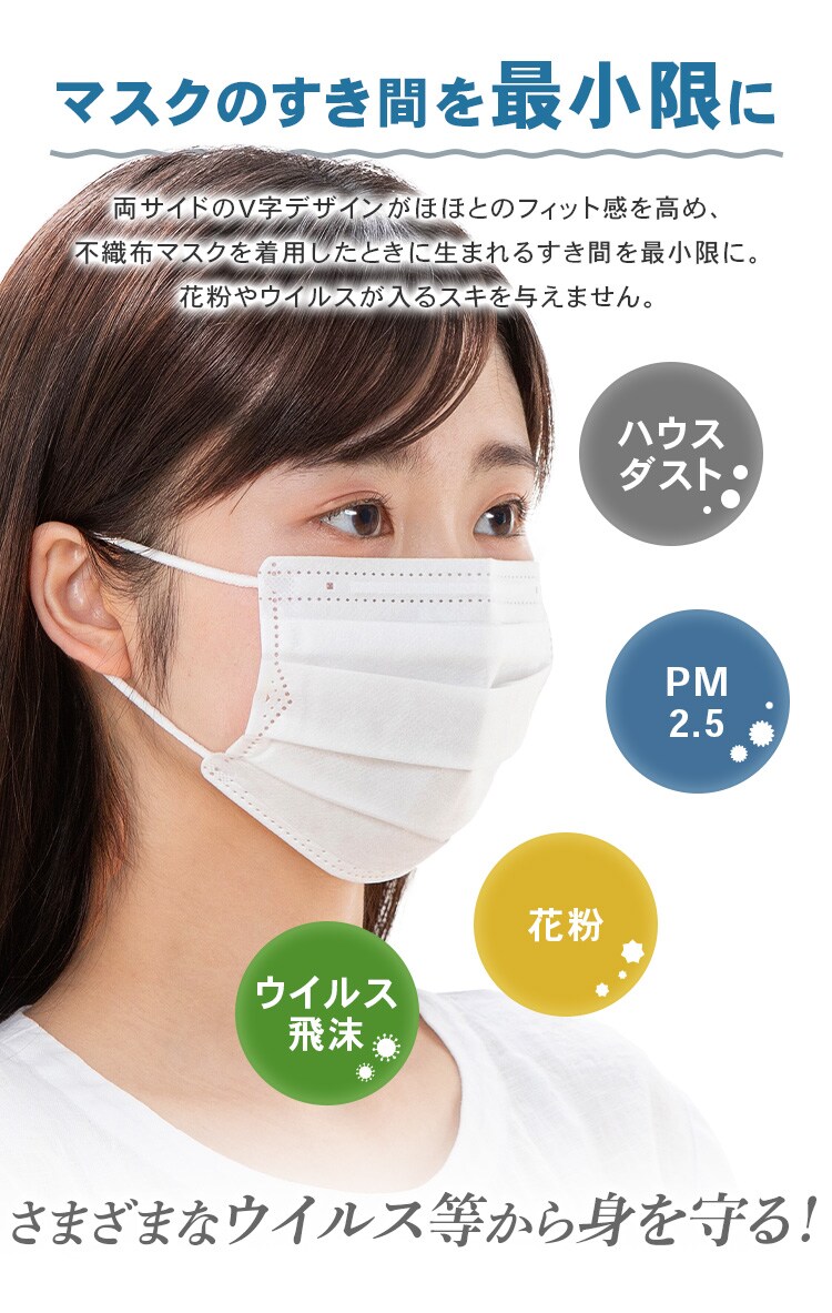 【訳あり】マスク 学童サイズ 45枚入り プリーツマスク4