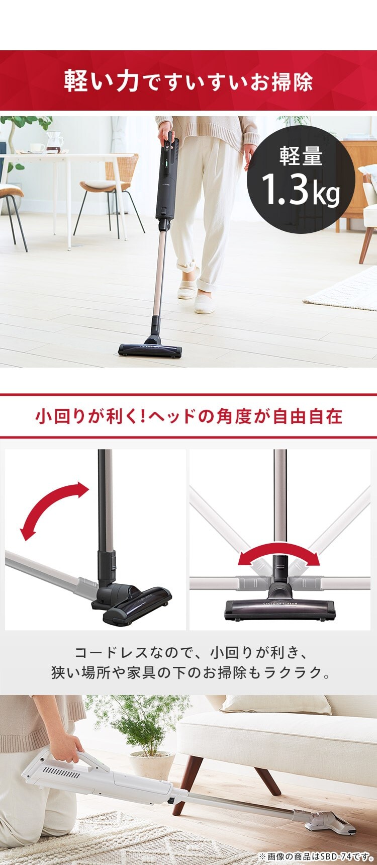 【訳あり】掃除機 コードレス 紙パック 極細軽量 専用スタンド付  グレー4