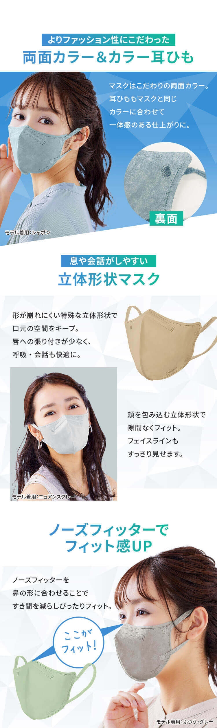 【5枚】 DAILY FIT MASK カラーマスク XSサイズ(小さめサイズ) オリーブカーキ7