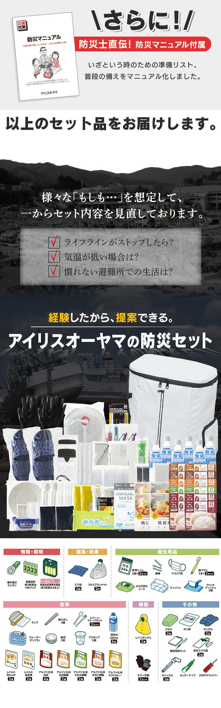 防災リュック 2人用 62点 食品付き 防災セット 防災グッズ NBS2-62  10