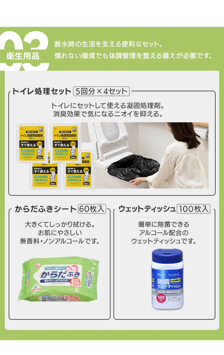 防災セット 2人用 30点 ライフラインボックス 防災グッズ NLB-307