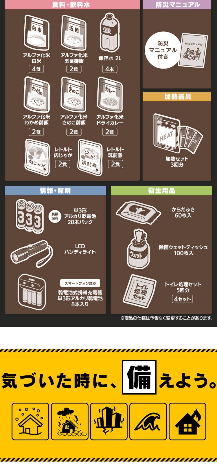 防災セット 2人用 30点 ライフラインボックス 防災グッズ NLB-309