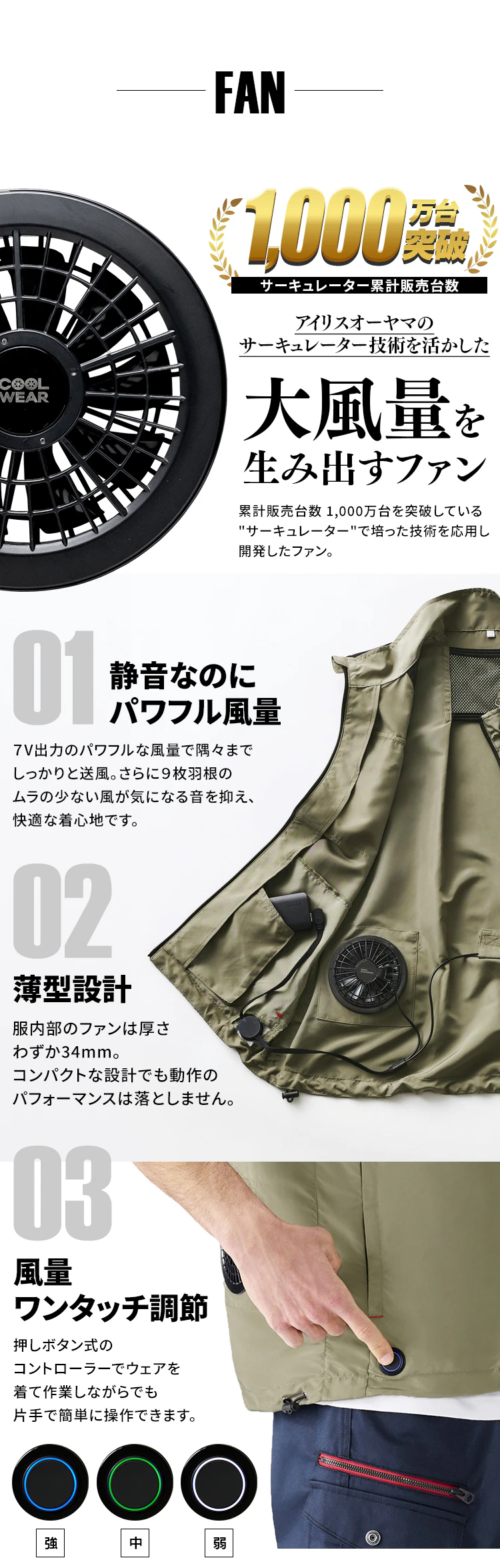 クールウェアFNCT PROベストセット FC22301-BES ベージュ Sサイズ3