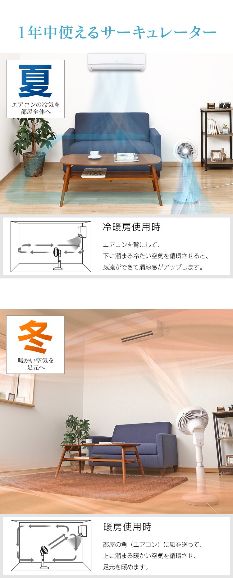 サーキュレーター扇風機 15cm  ホワイト5