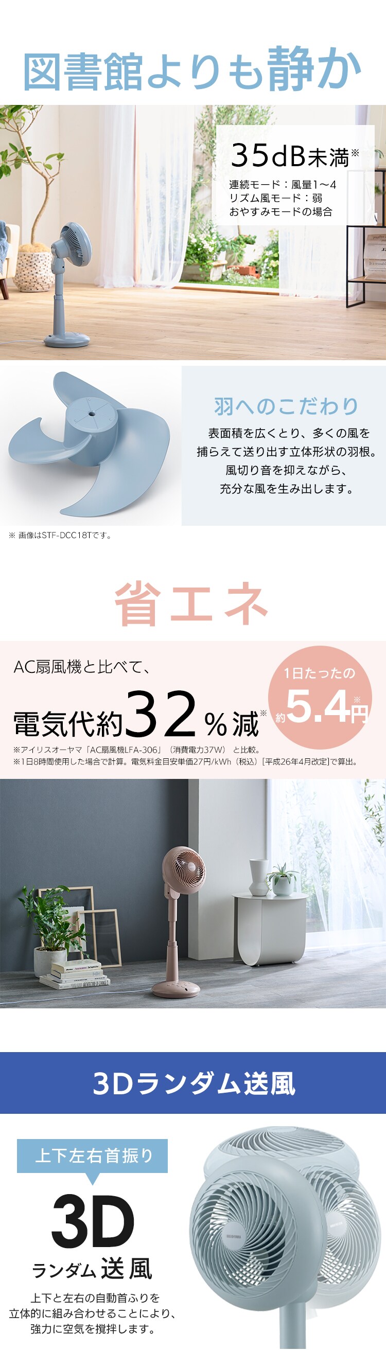 サーキュレーター扇風機 WOOZOOモデル DC 24畳 上下左右首振り STF-DCC15T 全2色7