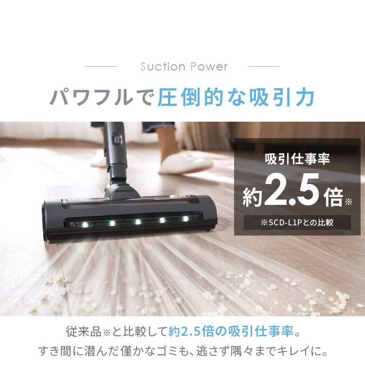 【50%OFFSALE】 【アタッチメント5点セット】daspo 掃除機 コードレス サイクロン モップ付 SCD-S1P-W 置くだけで充電 ホワイト 4