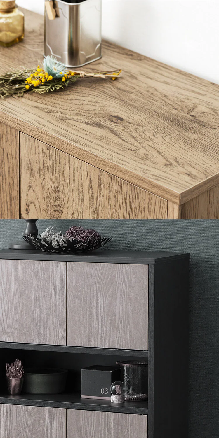 ウッドリビングキャビネット WRC-540 ブラック/アッシュグレー5