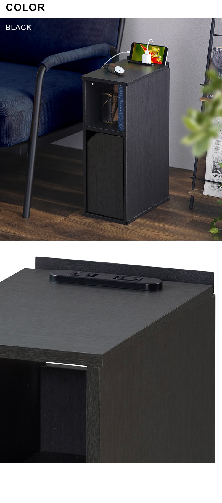 ナイトテーブル扉付き NTB-180T オフホワイト5