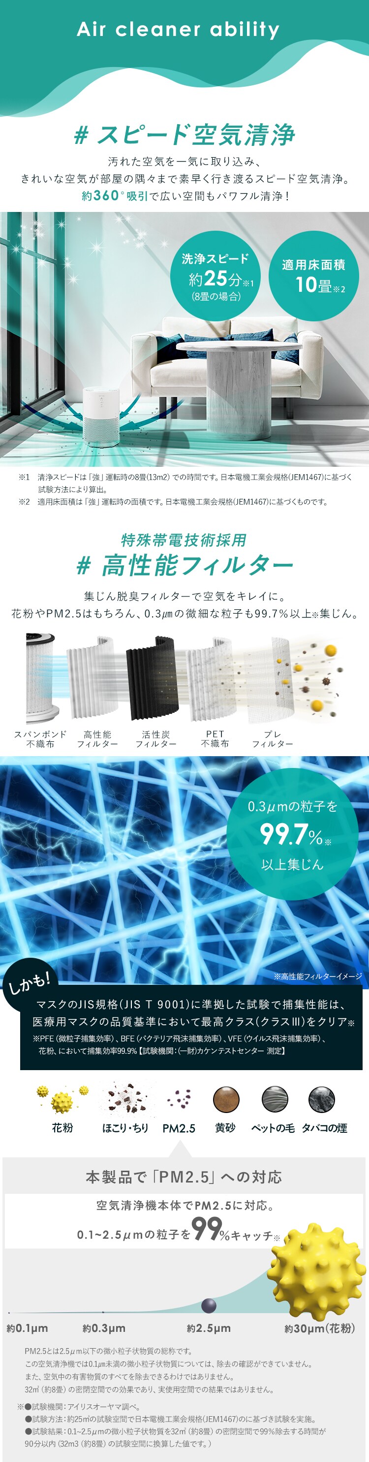 空気清浄機 10畳 風量3段階 切タイマー コンパクト お手入れ簡単 空気清浄機 10畳 風量3段階 切タイマー コンパクト お手入れ簡単