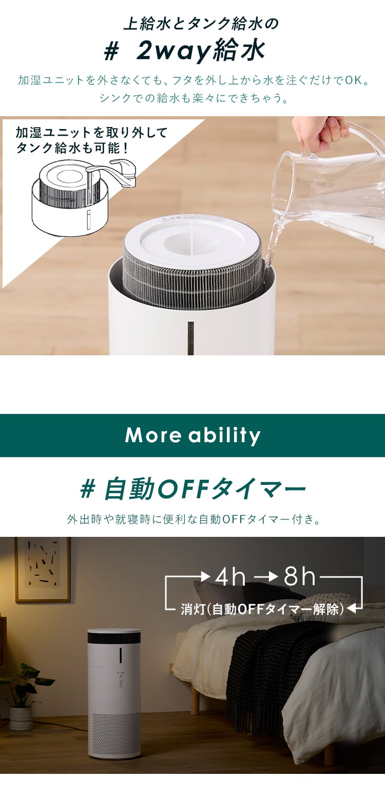 加湿空気清浄機 16畳 ホワイト H297752FO │アイリスオーヤマ公式通販