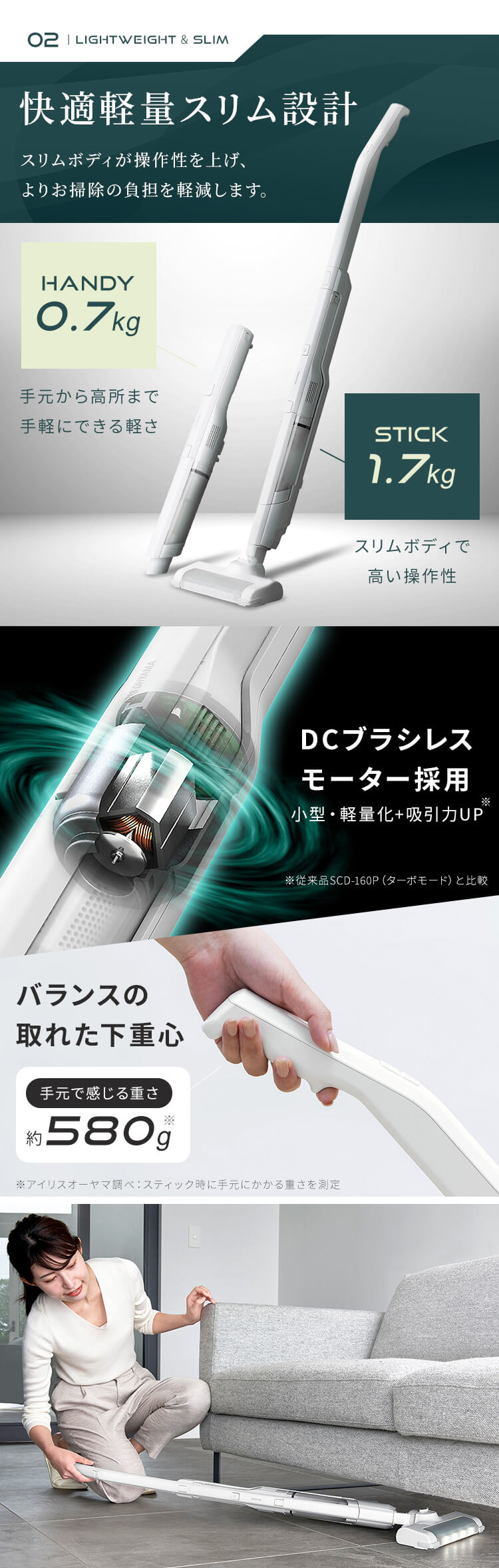 掃除機 コードレス サイクロン 自走式 2in1 LEDライト搭載 充電