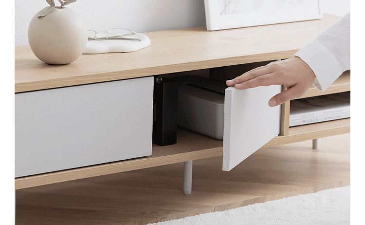 収納付きAVボード LSAB-1000 ナチュラル／グレー3