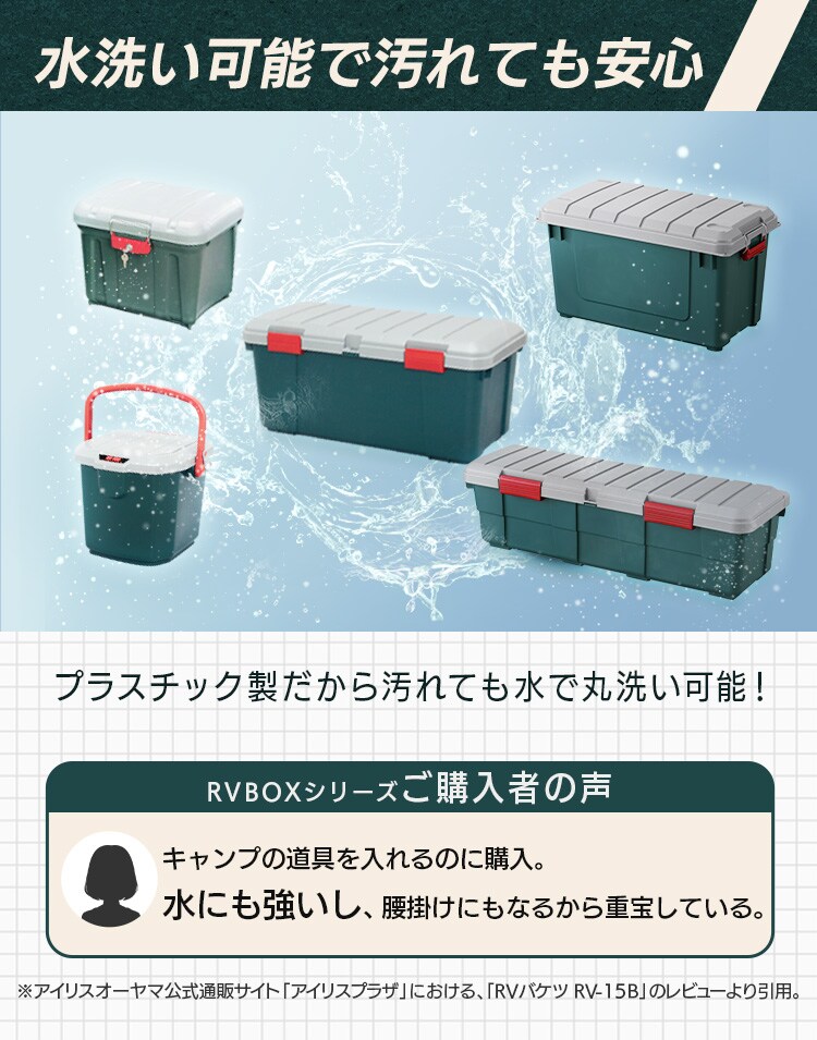  収納ボックス RVBOX 600F 耐荷重30kg 薄型タイプ グレー/ダークグリーン4