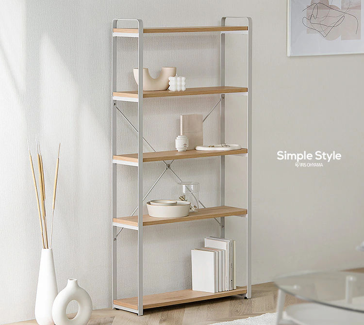 スチールウッドスリムラック LSWR-600 ナチュラル/グレー0