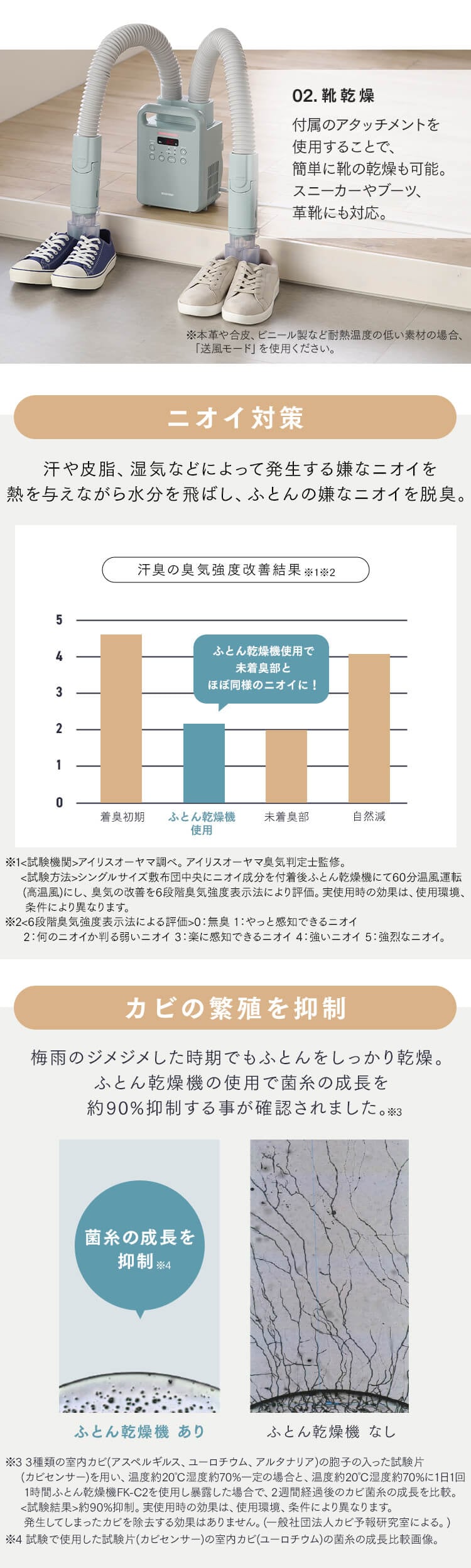 カラリエ ふとん乾燥機 ツインノズル くつ乾燥対応 アロマケース付 FK-RW2-P Colors ピンク4